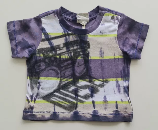 Diesel Baby Boys Short Sleeve Shirt Top size 3 Months Colour Purple Print