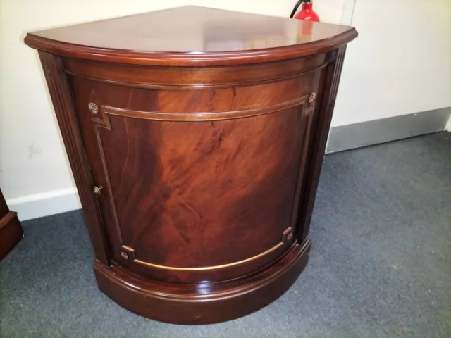 Bowfront Mahogany Corner Cupboard