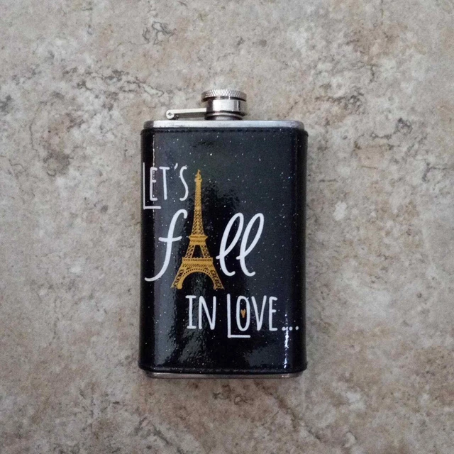 Let's Fall In Love Paris Eiffel Tower Flask