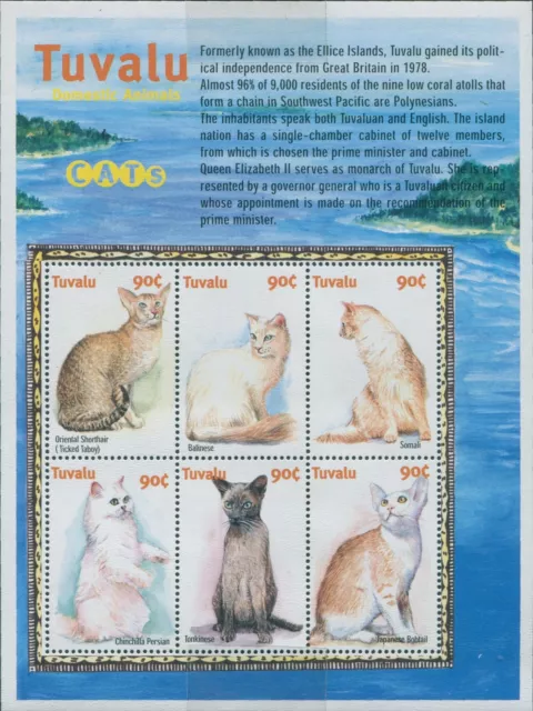 Tuvalu 2000 SG952a Cats sheetlet MNH