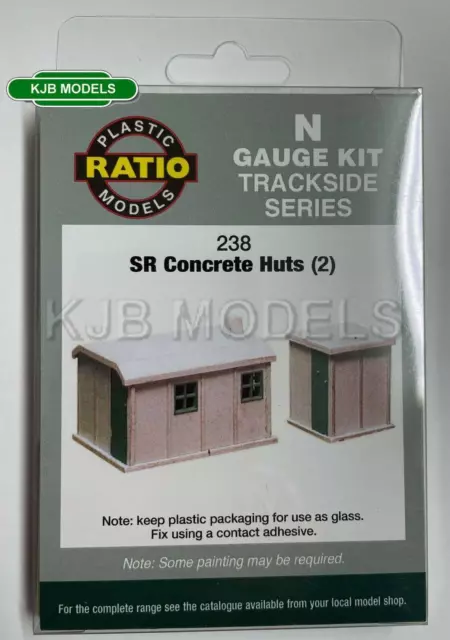 BNIB N Gauge Ratio 238 2 Concrete Huts - Plastic Kit
