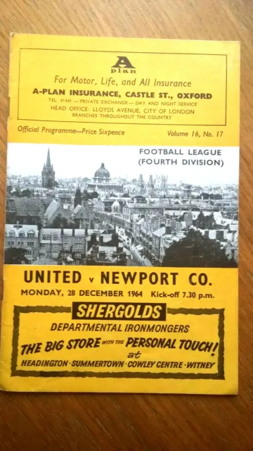 Oxford United v Newport County Div 4 1964-65