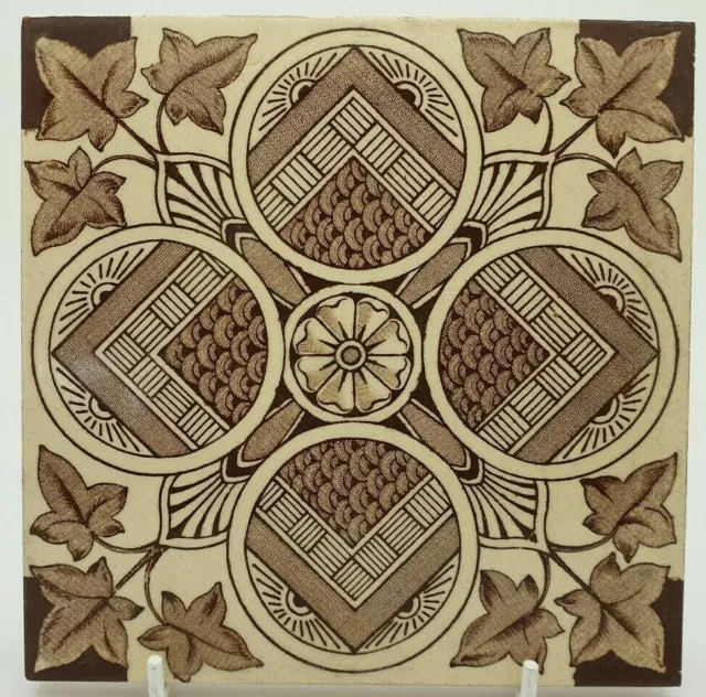 Antique Fireplace Tile Aesthetic Transfer Printed C1880 AE1