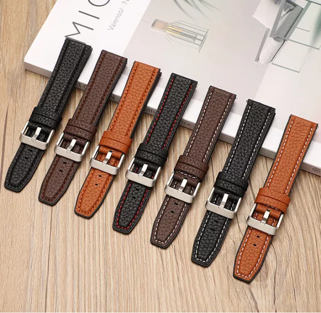 Fashion Silicone+Leather Smart Bracelet Watch Band Strap 10 12 14 16 18 20 22mm