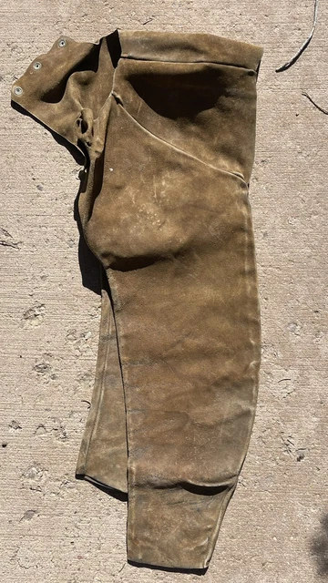 Pair Of Antique Early 20th Century Leather Cowboy Chaps New Mexico Estate 28”