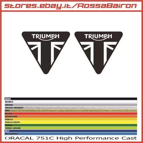 Kit 2 Adhésifs Triumph Logo 2013 mm.60xmm.53 - Stickers Autocollants Autocollant