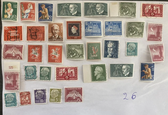 Briefmarken Saarland Saargebiet 1947-59 Sammlung