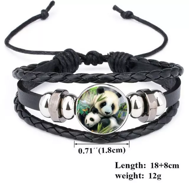 Panda Baby Pictures Leather Bracelet Lovely Animal Bangle Gift Unisex Kids Women 2