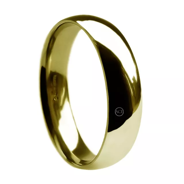 Bague de mariage en or jaune 8 mm 9 ct profil confort cour 375 UK HM 10 g bande lourde
