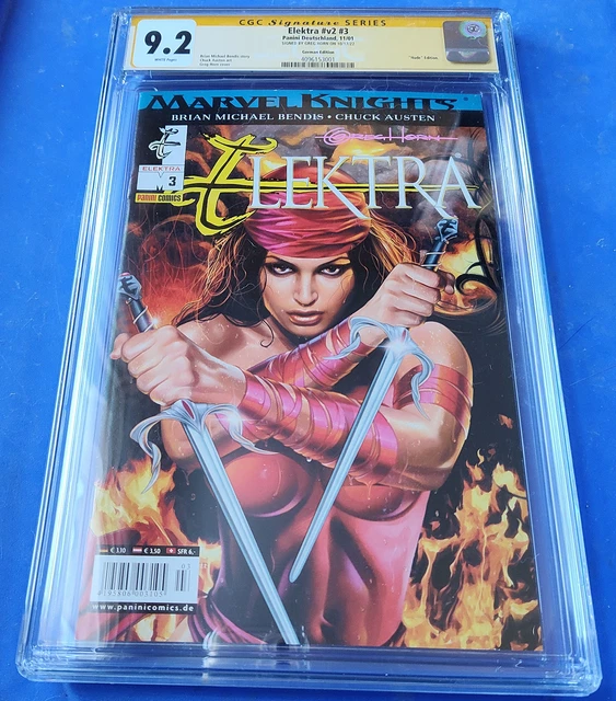 Elektra V2 #3 Marvel Knights Panini CGC 9.2 Greg Horn SS full auto unpressed