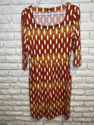 J McLaughlin Womens Medium Catalina Cloth Orange Brick Red Pencil Sheath Dress