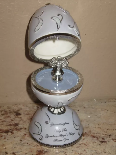 Bradford Exchange Porcelain Footed Egg Music Box “Love And Protection”- Numbered