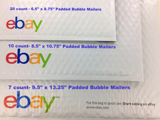 Ebay Brand Shipping Supplies Assorted Padded Bubble Mailer Envelope Kit Lot 37Ct