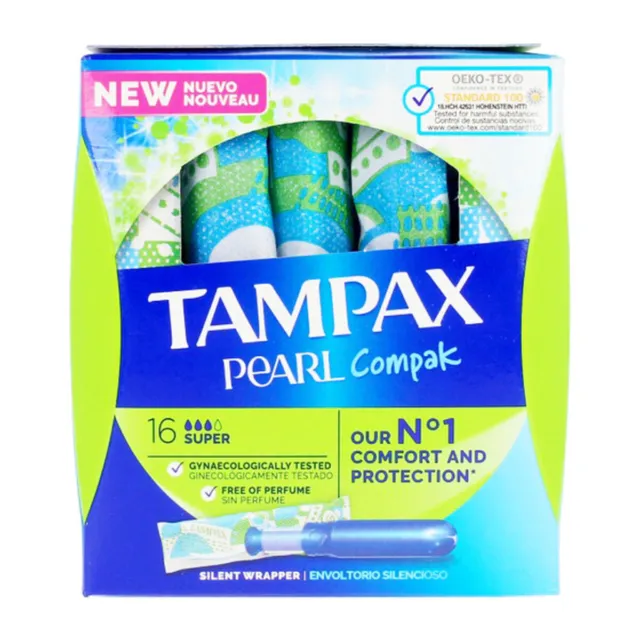 Tampons Super PEARL Tampax Tampax Pearl Compak [18 uds] 18 uds