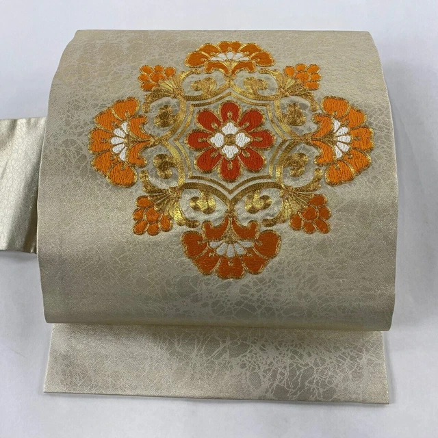 Japanese obi, Silk, Gold thread