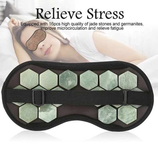 Máscara para ojos de germanio de piedra de jade natural magnetoterapia pestaña para dormir curación SLS