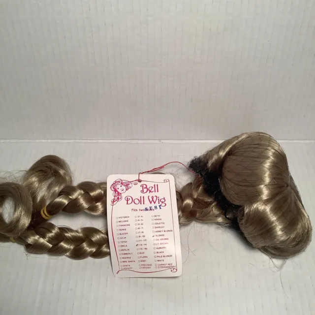 Bell Ceramics  Doll Wigs Style  Size 13 14 Vintage Braids