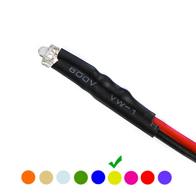 Led Con Cavo 8 Pollici 10 LED Rossi 5mm Pre-cablati Per 9 Volt &ndash; Cavo Da 8 Pollici (20 Cm), Pronti Per Progetti Elettronici LED USA Per Circuiti Semplici