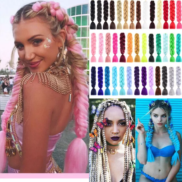 Kit 64 Pièces Mèches De Cheveux Colorées - Accessoires Tressage Cheveux Pour Filles Et Festifs
