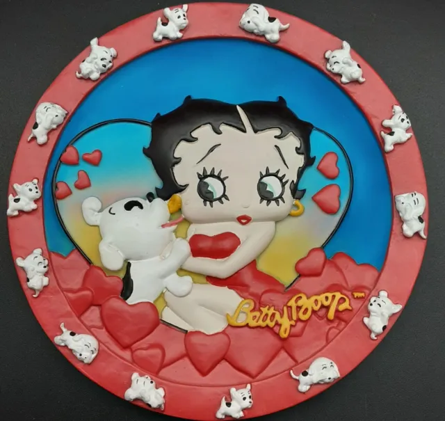 6" Vintage 2001 Betty Boop & Pudgy Dog Hearts Collectors Plate