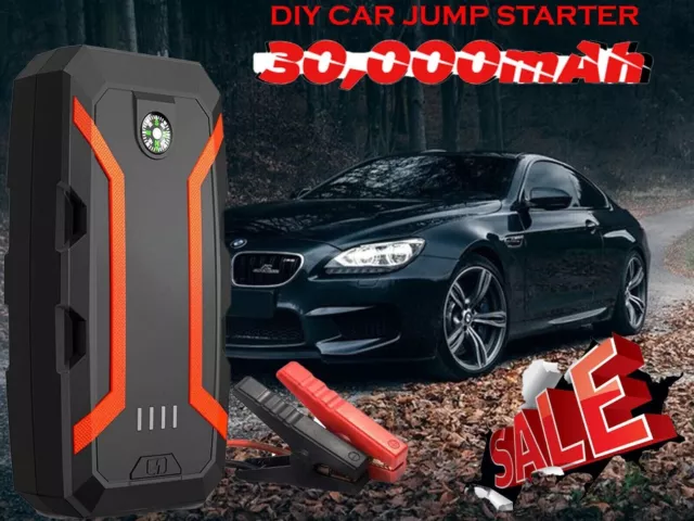 30000mAh Auto Jump Starter Starthilfe Power Bank Akku Pack Booster Ladegerät DE