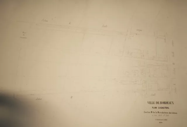 Plan cadastral de BORDEAUX - MANUFACTURE DES TABACS de 1866 2