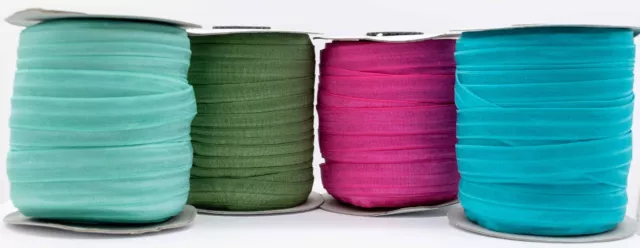 Elastisches Einfassband einfarbig, 16 mm, Falzgummi, 2 Meter, viele Farben