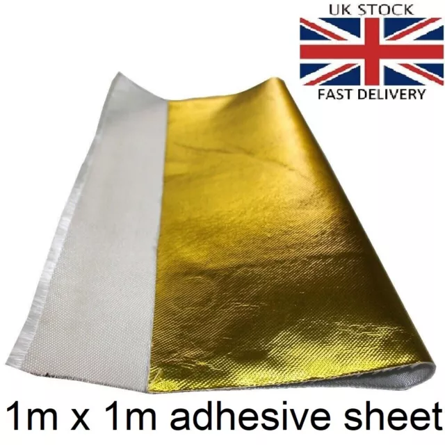 TRiX 1M metre Adhesive GOLD High Temperature Reflective Heat Sheet Wrap car 1x1m