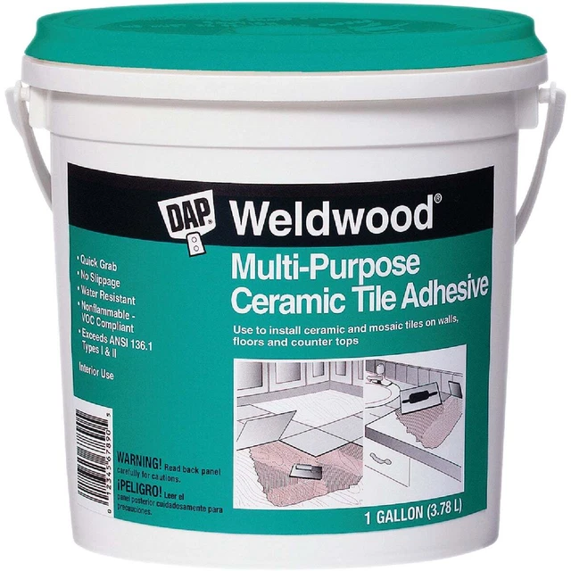 DAP Weldwood 1 Gal. Multi-Purpose Ceramic Tile Adhesive 25192 Pack of 4 DAP