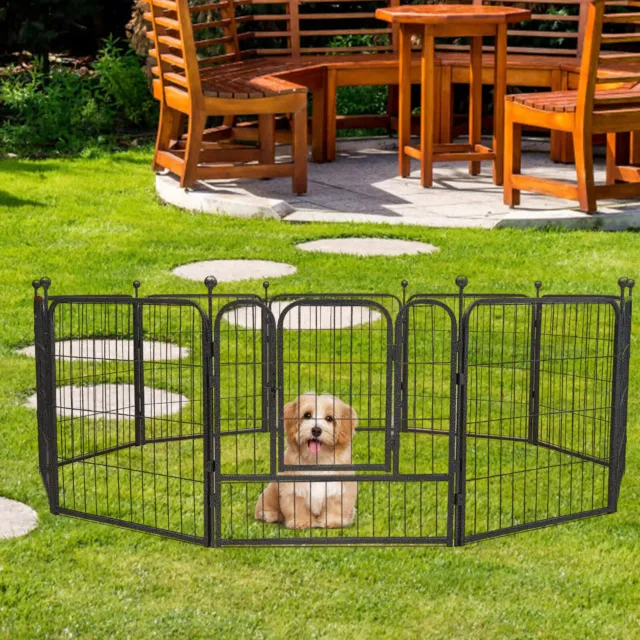 24" Dog Playpen 10 Panels Pet Fence Metal Exercise Pen Puppy Playpen Out/Indoor