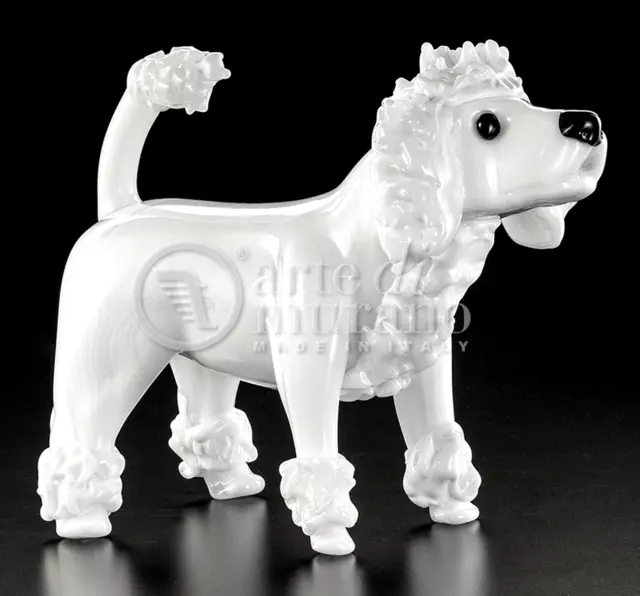 Cristal de Murano Original Venezia adorno Escultura Animal Caniche Nuevo