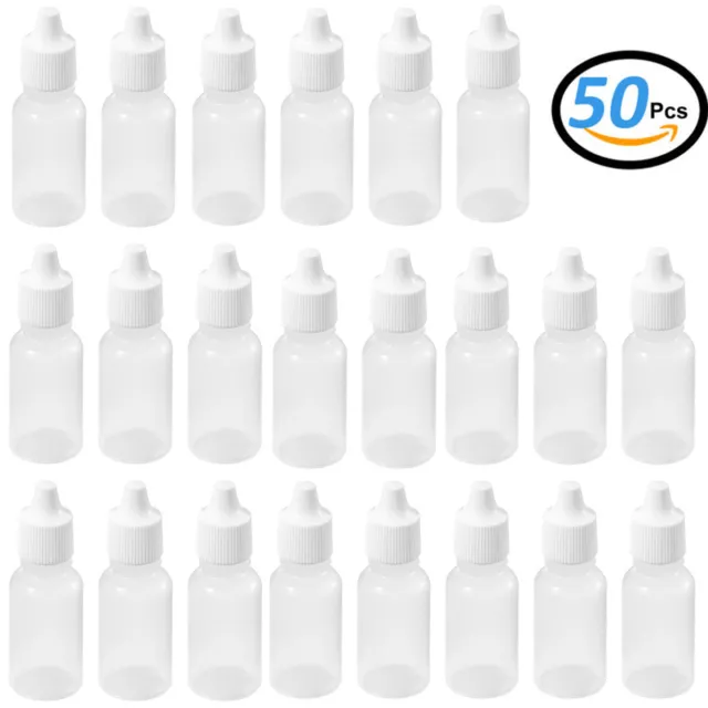 ACENIX® 50 pcs Empty White Plastic Squeezable Dropper Bottles (5ml)