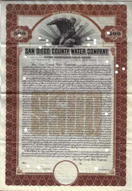 San Diego County Water Company, 1922