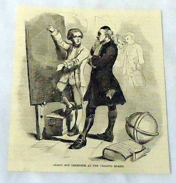 1877 Revista Grabado ~ Arago Y Legendre, Astronomers