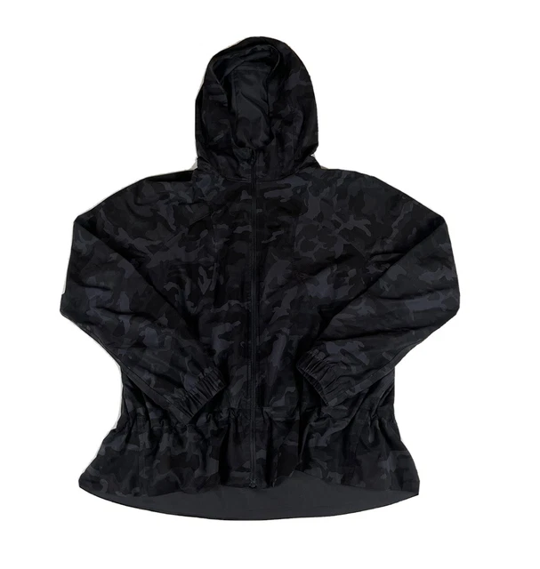 Lululemon Pack It Up Jacket Coat Sz 8 Incognito Camo Multi Black Windbreaker