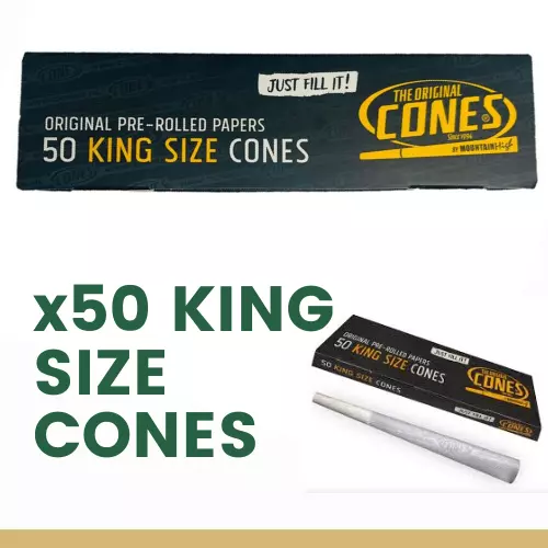 New 50 Smoking Cones King Size Pre Rolled Tobacco Thin Paper 109mm Ready Made UK