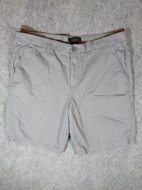 Mens Marc Anthony Slim Fit Summer Shorts Size 36 Gray Solid Pockets Chino Style