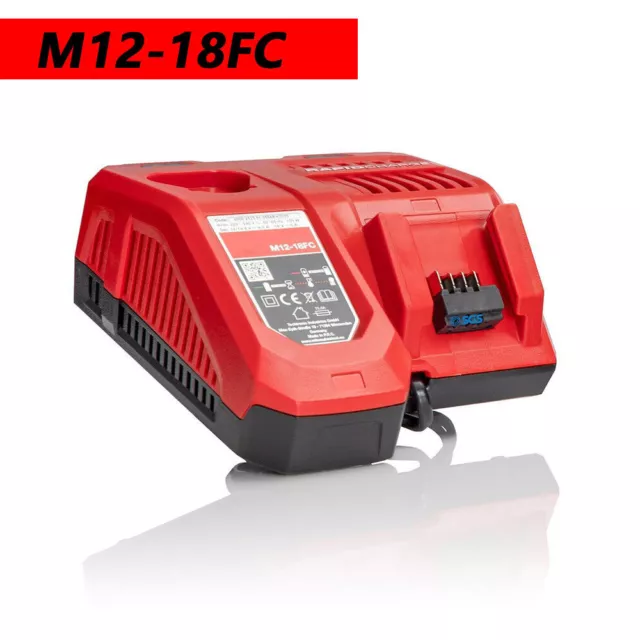 12V-18V Rapid Battery Dual Charger For Milwaukee M12-18C Multi Voltage M12 & M18