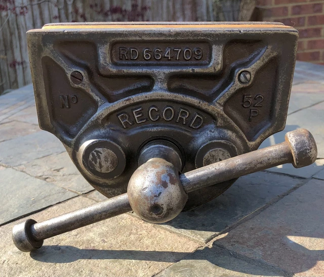VINTAGE RECORD 'NO.52 P' Carpenters Joiners Bench Vice Wood Work