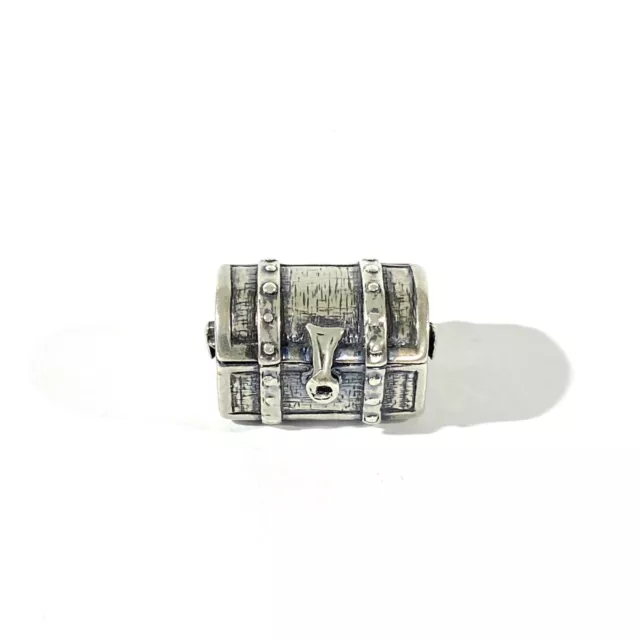 Vintage Solid Silver treasure chest shape PillBox miniature, Hallmarked Italy