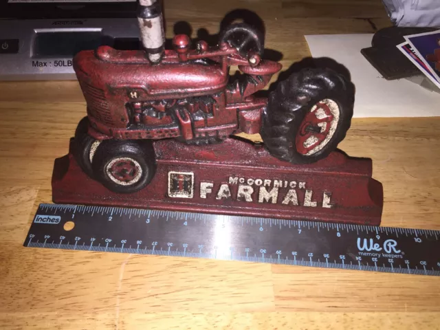 Farmall Doorstop Patina Farm Rancher Gas Oil John Deere Case Caterpillar 3+ LBs