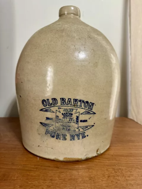 Rare Antique Old Barton Pure Rye Whiskey Advertising Jug-c. 1907-Very Nice-KY