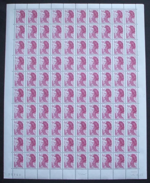n°2244 N** en feuille complète avec variété: Liberté de Delacroix (faciale 61€)