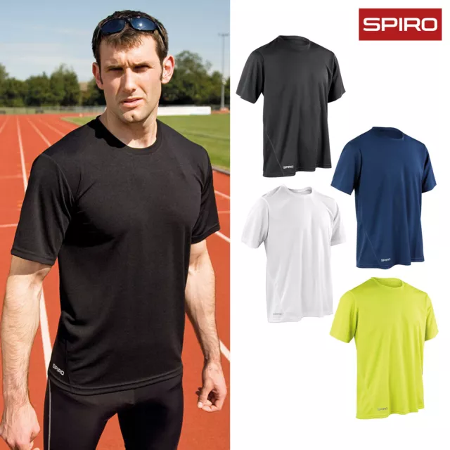 Spiro Quick-Dry T-shirt uomo maniche corte semplice S253M - Maglietta casual palestra da corsa