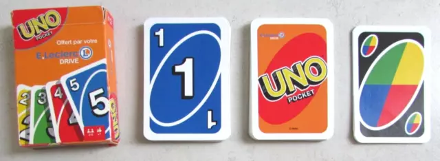 Jeu de 46 cartes UNO Pocket / E. Leclerc Drive Hasbro 2019 / Complet TBE