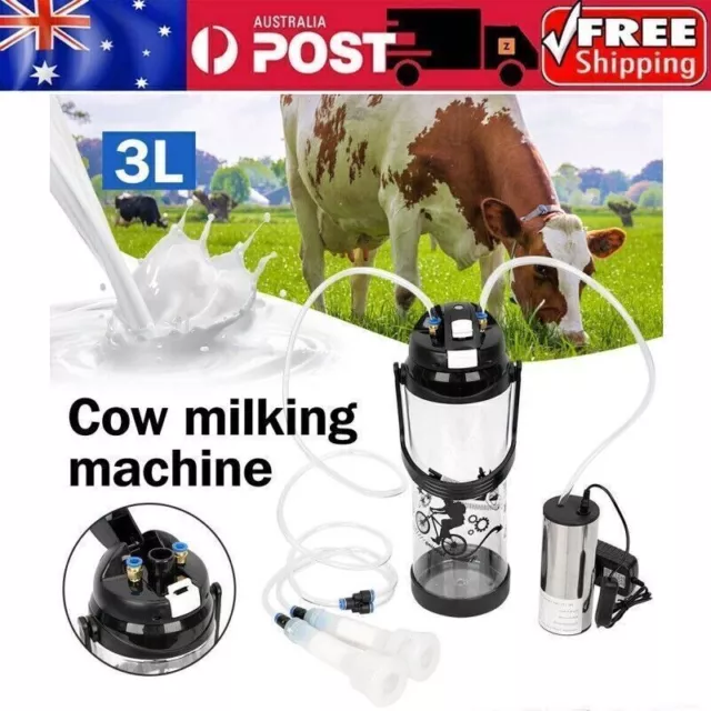 3L Portable Vacuum Pump Electric Barrel Milking Machine For Goat Sheep Milker