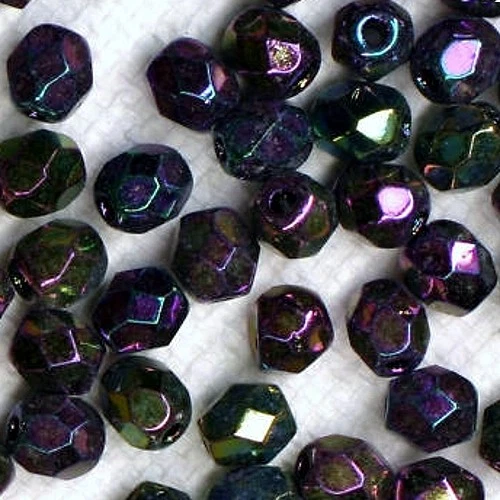 60 FACETTES Cristal de Bohême 4 MM ROUGE IRISE