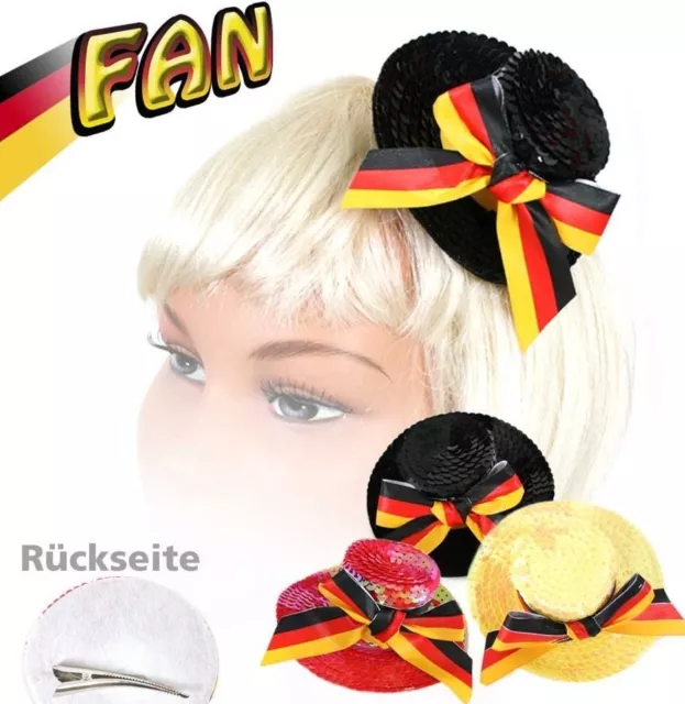 Minihut BRD mit Clip Haarspange Deutschland Fußball WM EM Fascinator 123851013