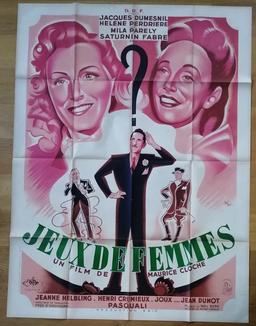 JEUX DE FEMMES affiche cinema originale 160x120 maurice cloche '46