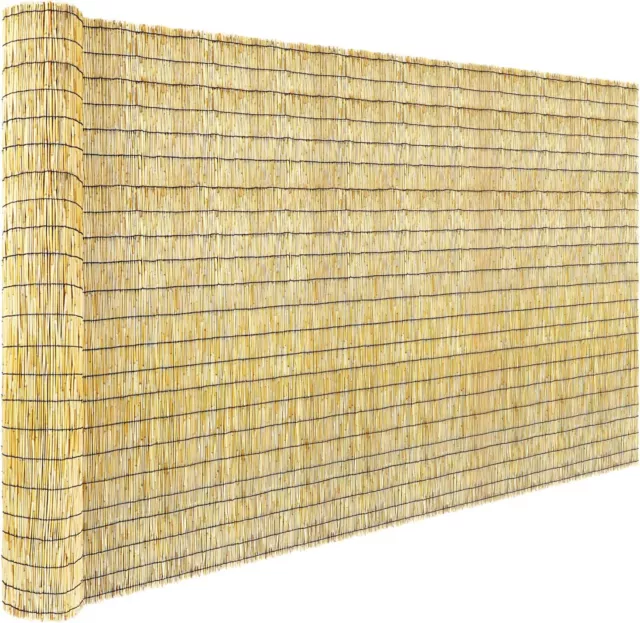 4M Wide Split Bamboo Reed Fencing Privacy Screening Rolls Natural Garden Outdoor